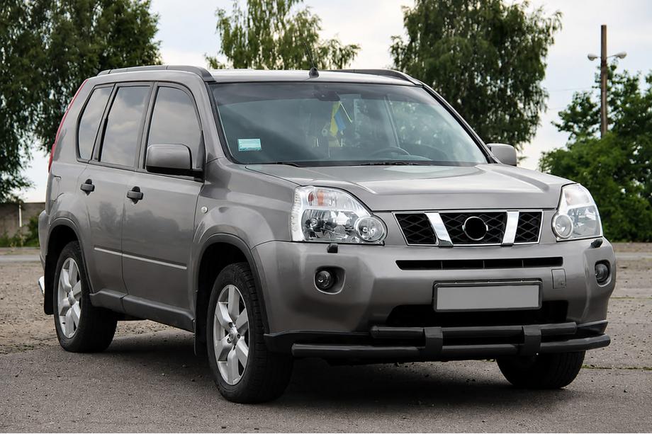 Nissan X-trail T31 2007–2014 Frontbeskyttelse ST015/2 Black (rustfrit stål) Image
