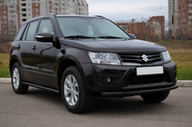 Suzuki Grand Vitara 2005–2017 Forreste dobbeltbøjle 60/42 mm sort (rustfrit stål) foto 3