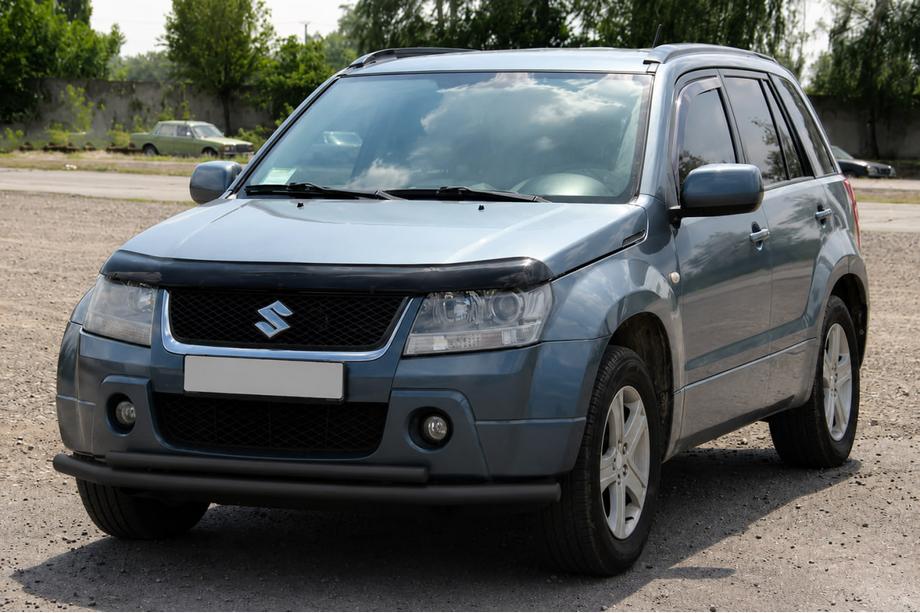 Suzuki Grand Vitara 2005–2017 Forreste dobbeltbøjle 60/42 mm sort (rustfrit stål) Image