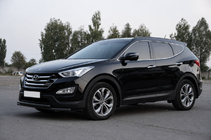 Hyundai Santa Fe 3 2012–2018 Frontbøjle ST014 Black (rustfri) foto 2