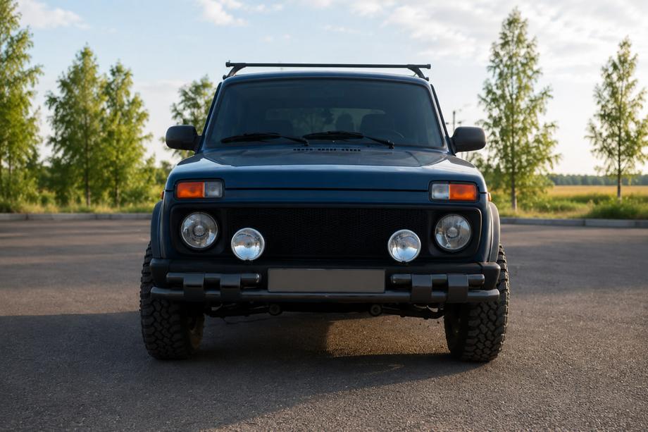 Lada Niva og Urban 1977– Frontbøjle ST015 Black (rustfrit stål) Image