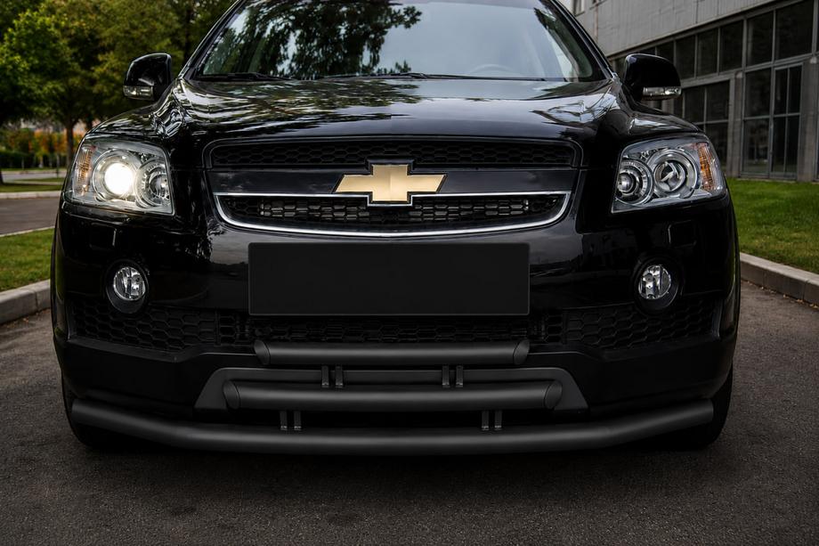 Chevrolet Captiva 2006–2019 Frontbeskyttelse 3-rørs Black (rustfrit stål) Foto 1