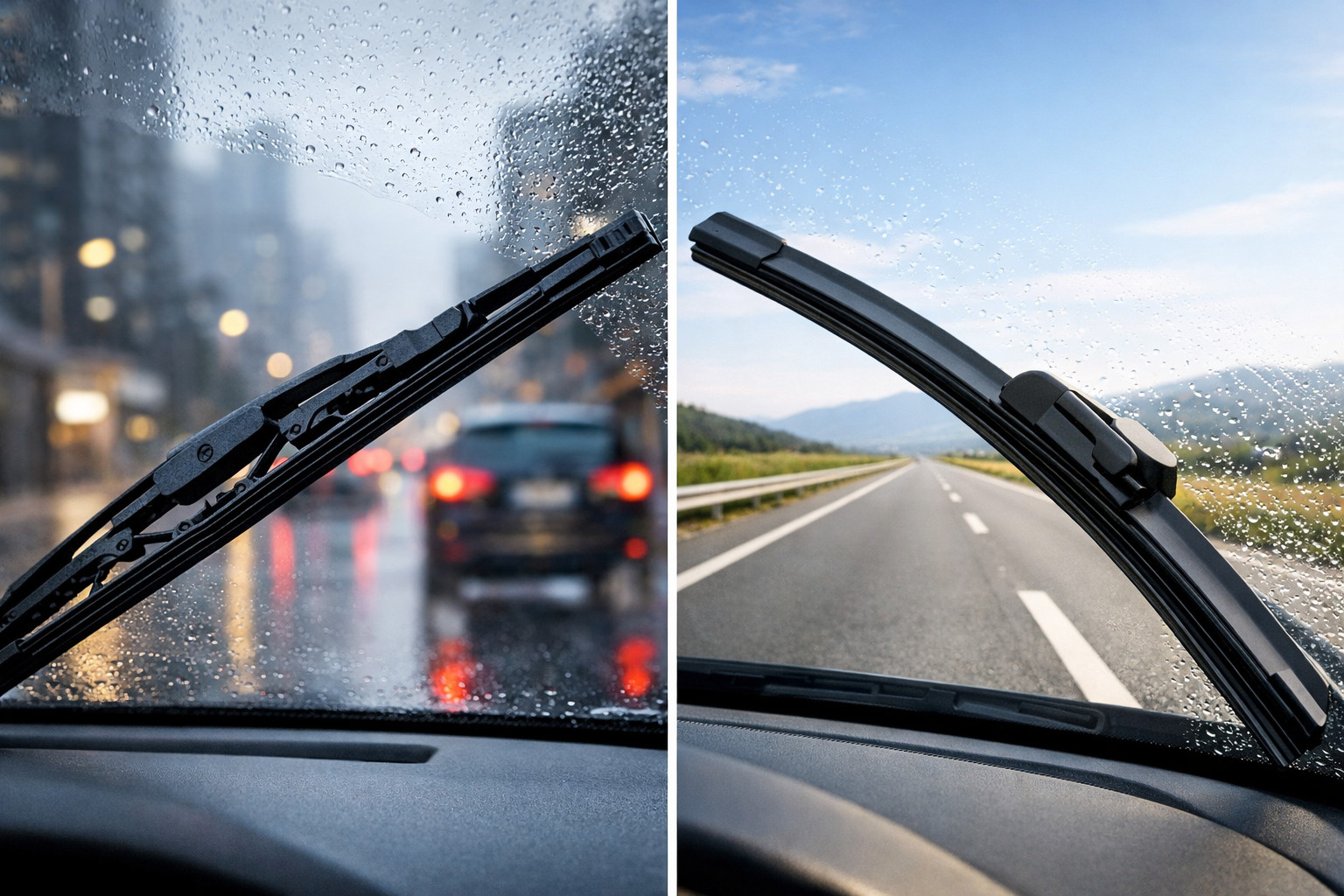 Ramme- eller rammeløse viskerblade: bedst til by og motorvej
