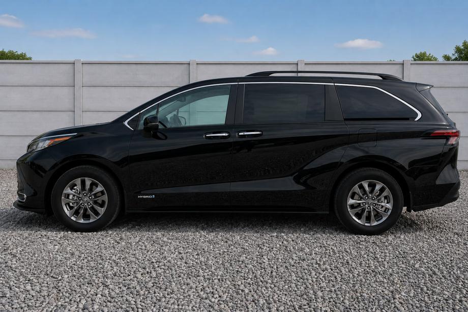 Toyota Sienna 2020– Integrerede tagrælinger, sorte OEM (aluminium) Image