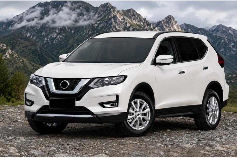 Nissan X-trail T32/Rogue 2014–2021 Integrerede tagrælinger sorte OEM (til X-trail, aluminium, montering med lim) Image