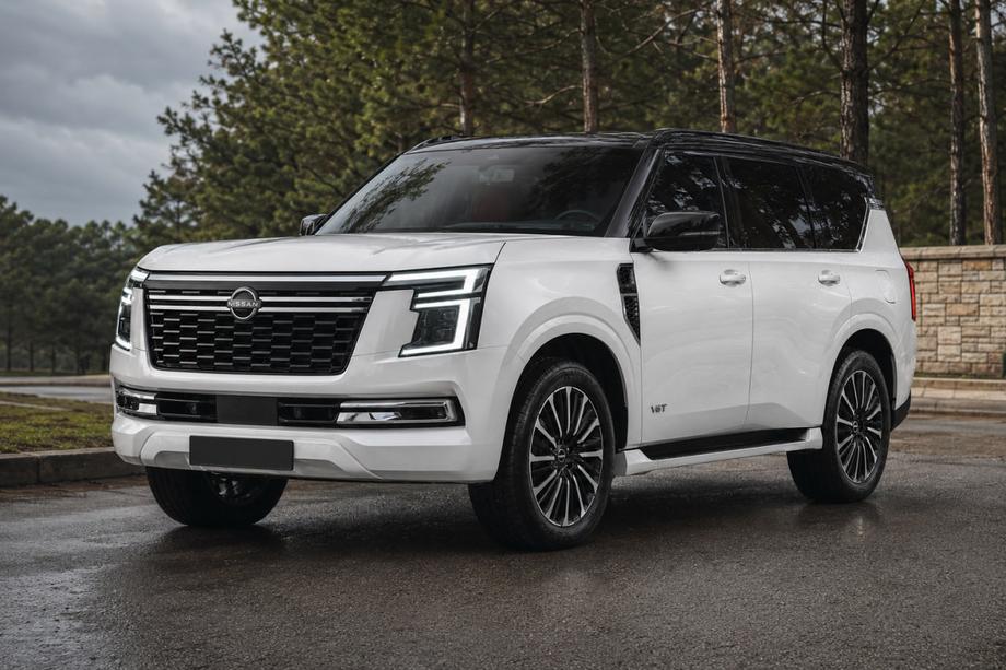 Nissan Patrol Y63 2025– Integrerede tagrælinger, sorte OEM (aluminium) Foto 1