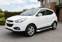 Hyundai IX-35 2010–2015 Sidetrin Allmond White (2 stk., aluminium) foto 1