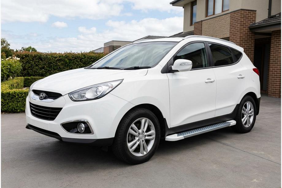 Hyundai IX-35 2010–2015 Sidetrin Allmond White (2 stk., aluminium) Image