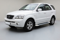 Kia Sorento I BL 2002–2009 Sidetrin Allmond White (2 stk., aluminium) foto 1