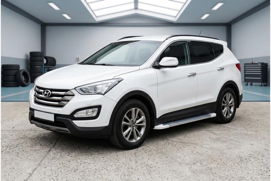 Hyundai Santa Fe 3 2012–2018 Sidetrin Allmond White (2 stk., aluminium) Image