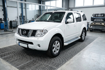 Nissan Pathfinder R51 2005–2014 Sidetrin Allmond White (2 stk., aluminium) foto 1