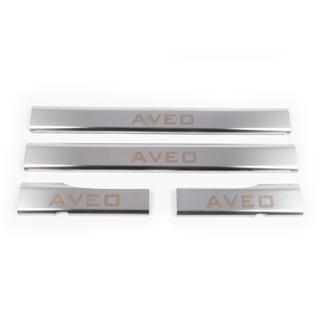 Indvendige dørtrinslister Carmos V1 (4 stk., rustfrit stål) Chevrolet Aveo T250 2005–2011 foto 2