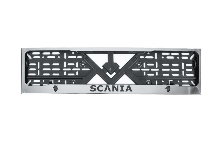 Scania Forkromet nummerpladeramme (1 stk., rustfrit stål) Image