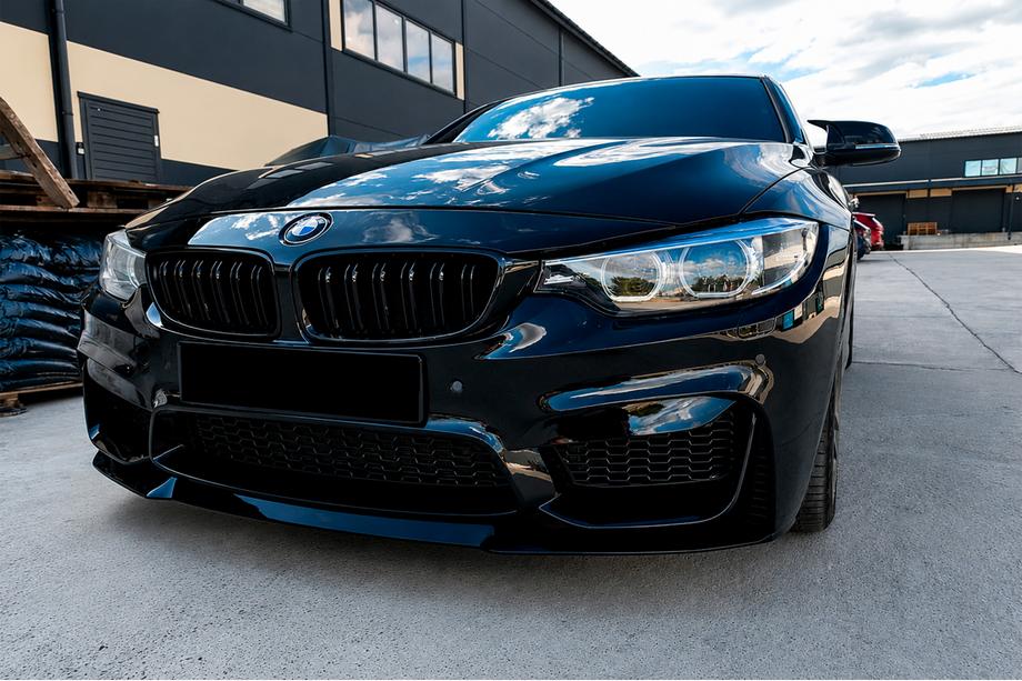 BMW 4-serie F32/F33/F36 2012–2020 Front læbespoiler CS-Style (til M4, blank sort) Image