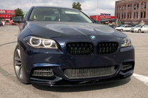 BMW 5-serie F10/F11 2010–2016 Frontspoiler-læbe MP-Style (til M-Performance, blank sort) foto 4