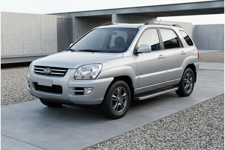 Kia Sportage 2004–2010 BlackLine sidetrin (2 stk., aluminium) Image