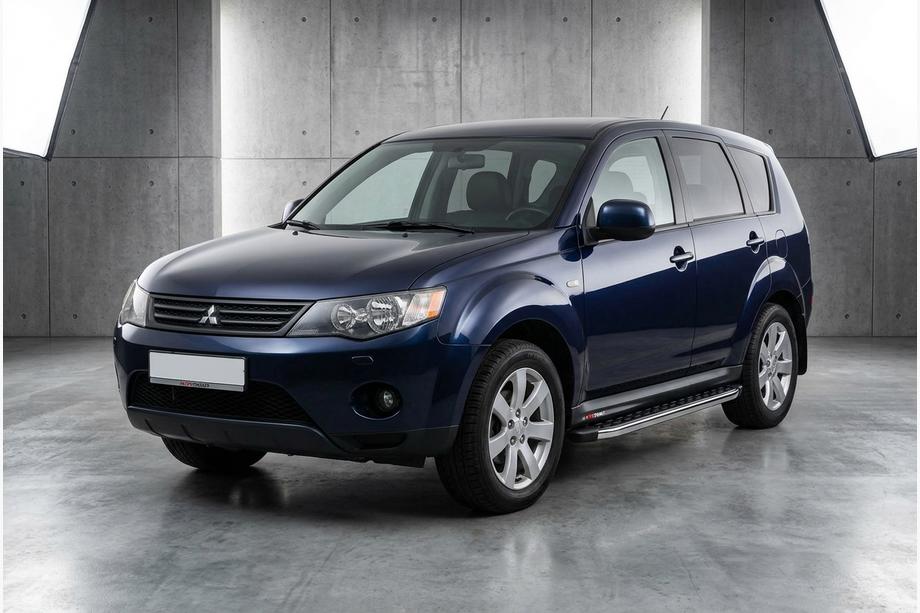 Mitsubishi Outlander 2006–2012 BlackLine sidetrin (2 stk., aluminium) Image