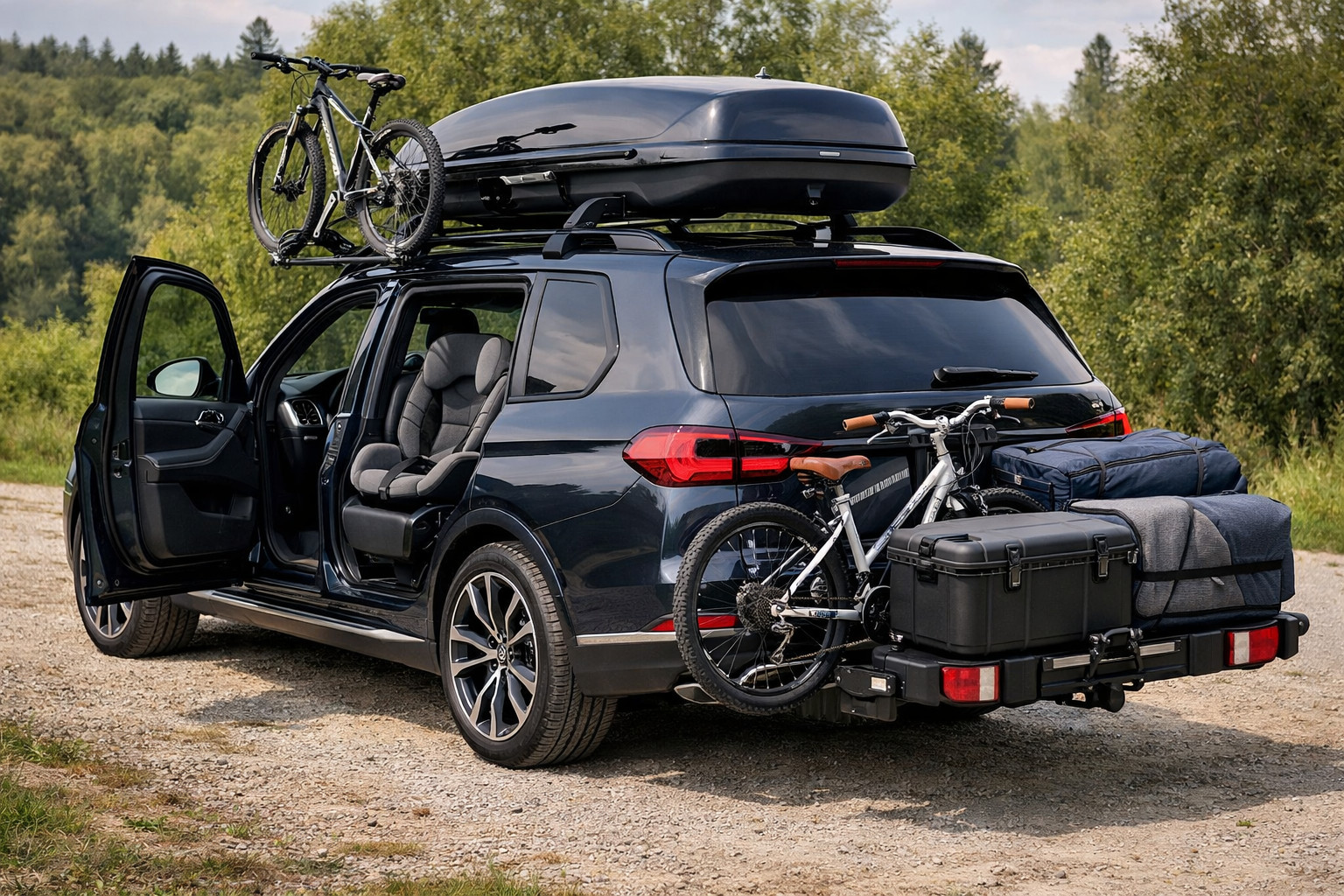Hvad skal du montere på BMW X7 G07 til familie og lange ture: startpakke uden overflødigt