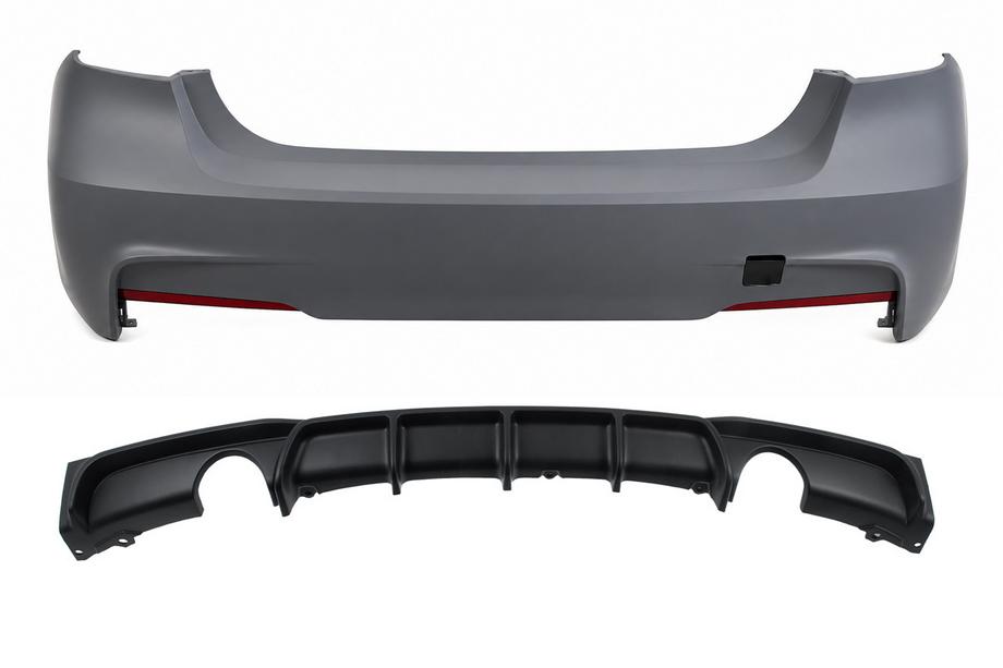 BMW 3-serie F30/F31 2012–2019 Bagkofanger med diffuser til enkel udstødning med udgang i begge sider M-Sport (til F30) Foto 1