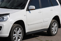 Chery Tiggo 1 2005–2016 Premium Black sidetrin (sæt med 2 stk., rustfrit stål) foto 3