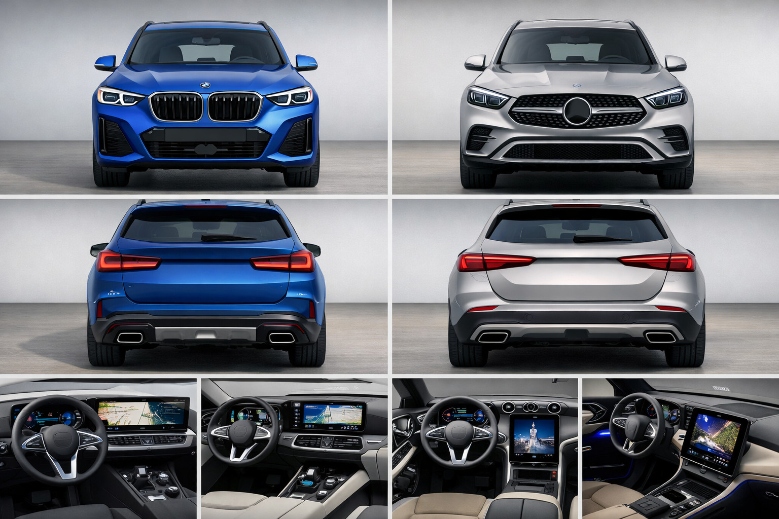 BMW X3 G45 vs Mercedes-Benz GLC X254: design, motorer og udstyr