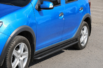 Dacia Sandero 2013–2020 Sidestrin KB001 (rustfrit stål) Black foto 2