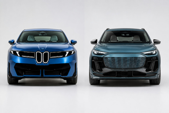 BMW iX3 2026 vs Audi Q6 e-tron 2027: sammenligning af premium elbiler