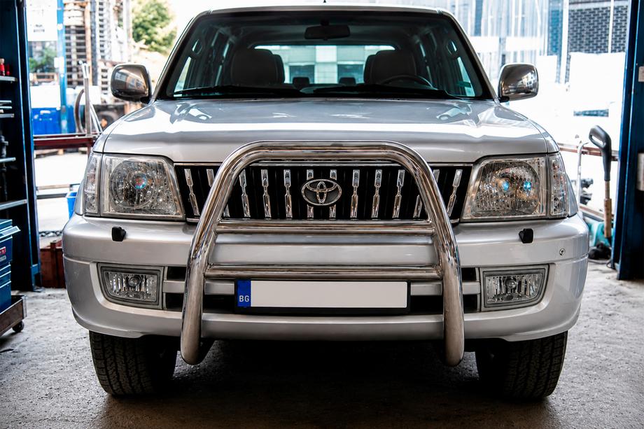 Toyota Land Cruiser 90 Prado 1996–2002 Bullbar QT008 (rustfrit stål) Image