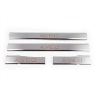 Nedsat pris: indvendige dørtrinslister Carmos V1 (4 stk., rustfrit stål) Chevrolet Aveo T250 2005–2011 foto 1