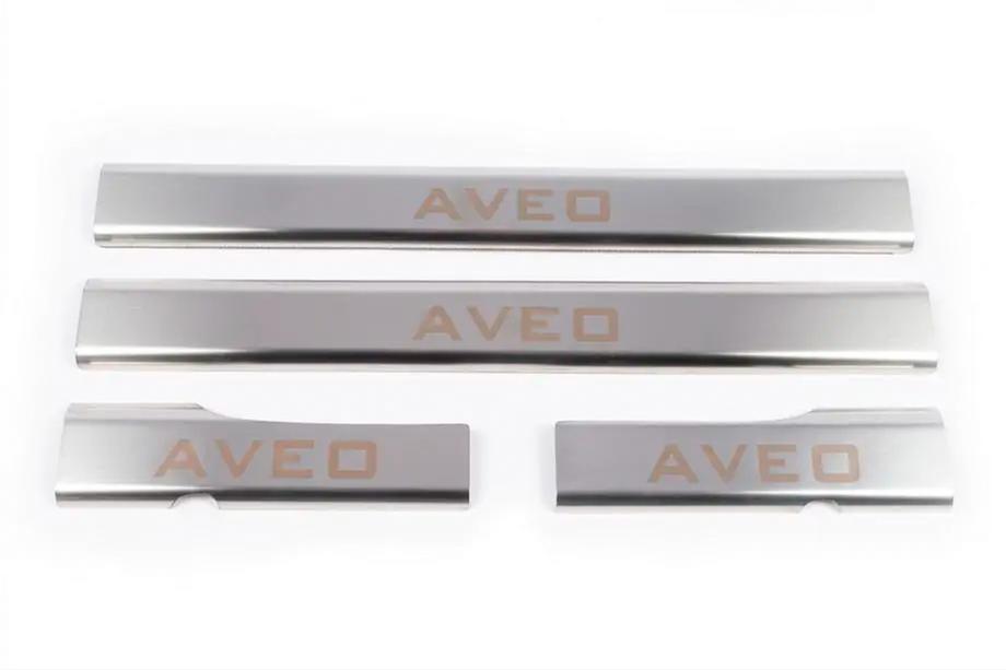 Chevrolet Aveo T250 2005–2011 Nedsat pris: indvendige dørtrinslister Carmos V1 (4 stk., rustfrit stål) Image
