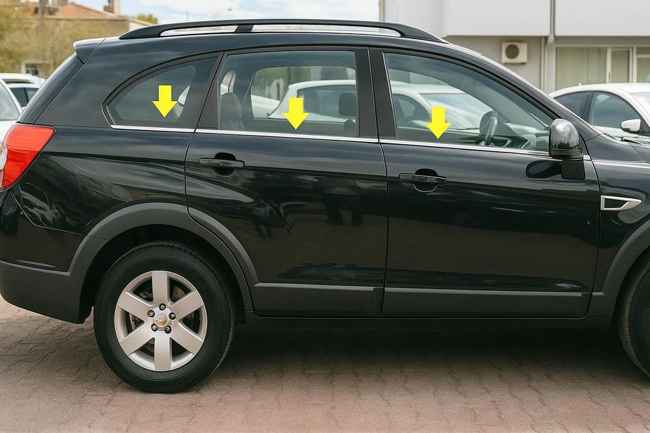 Chevrolet Captiva 2006–2019 Nedre vindueslister (6 stk., rustfrit stål) Image