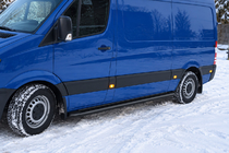Volkswagen Crafter 2006–2016 Premium Black sidetrin (sæt med 2 stk., rustfrit stål) foto 1