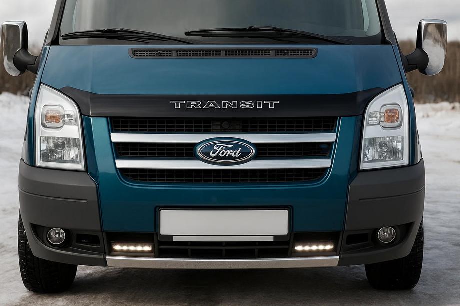 Ford Transit 2000–2014 Pyntelister til kølergrill (2 stk., rustfrit stål) OmsaLine - italiensk rustfrit stål Image