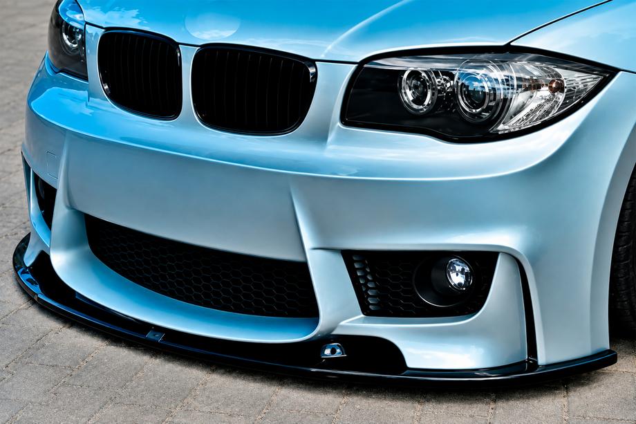 BMW 1-serie E81/E82/E87/E88 2004–2011 Front lip spoiler DPT (til 1M E87, 2004-2008, blank sort) Image