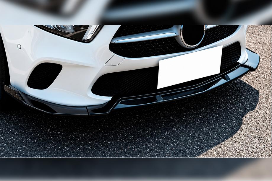 Mercedes A-klasse W177 2018– Front lip spoiler DPT V-1 (sort højglans) Image