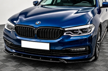 BMW 5-serie G30/G31 2017–2023 Frontspoilerlæbe til kofanger DPT (til Base 2017-2020, blank sort, sprøjtestøbt) foto 1