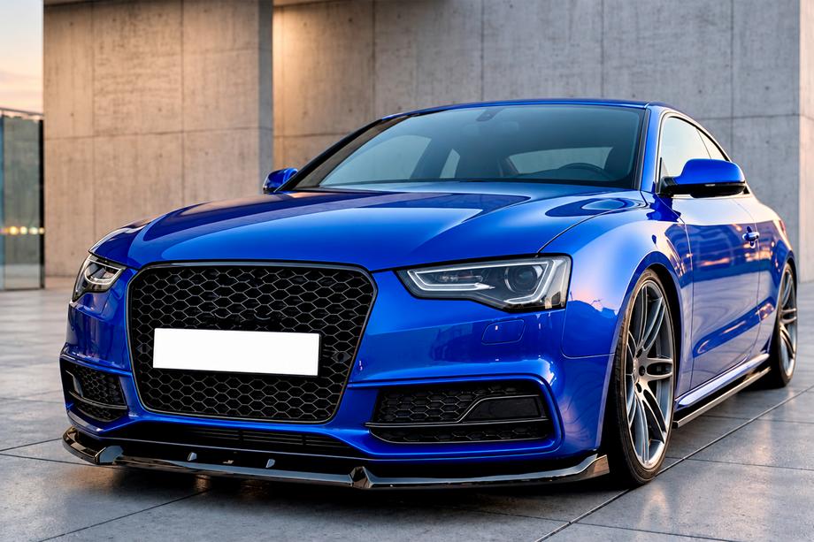 Audi A5 2007–2015 Front bumper lip spoiler Lip DPT V3 (2011-2015, sort blank) Image