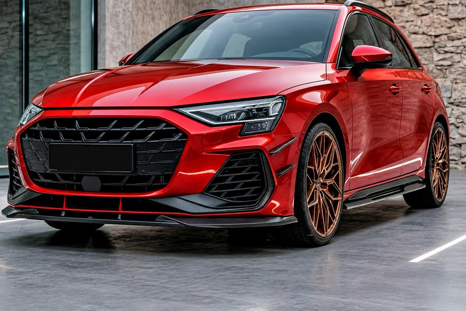 Audi A3 2020– Front lip til kofanger Lip DPT V1 (til RS3, 2024+, blank sort) Image
