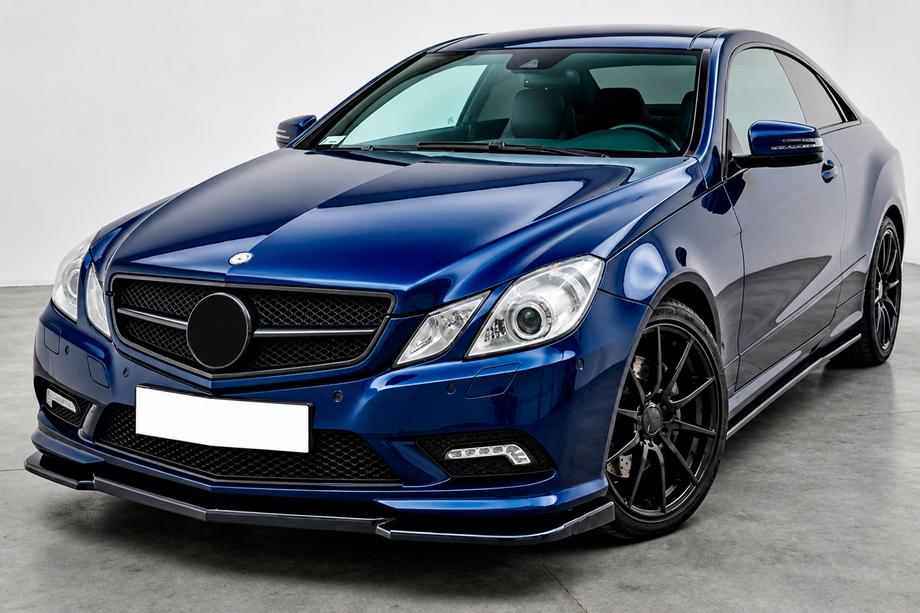 Mercedes E-class Coupé C207 2010–2017 Front lip splitter DPT (til AMG Line, 2010-2012, blank sort) Foto 1