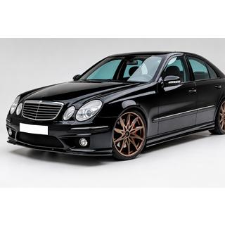 Front lip spoiler DPT (Til AMG, 2006-2009, blank sort) Mercedes E-klasse W211 2002–2009