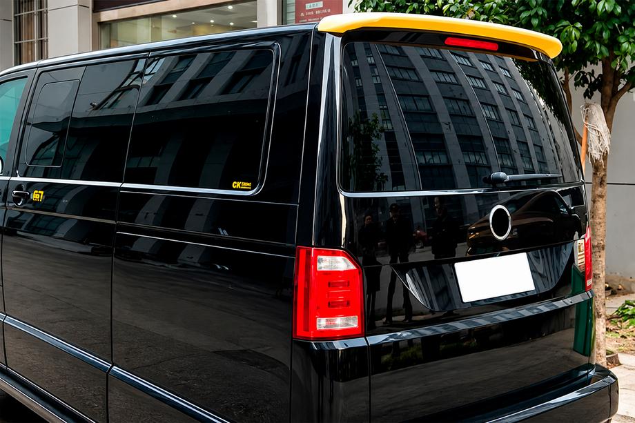Volkswagen T5 Caravelle 2004–2010 DPT spoiler (bagklap, sort højglans) Image
