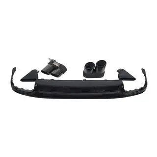 Bagerste diffuser med udstødningstipper S-Style Black (til S / S-Line) Audi A6 C8 2018–2025