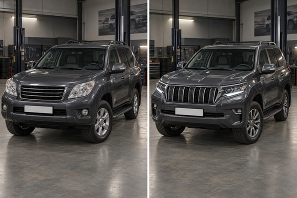 Toyota Land Cruiser Prado 150 i 2017+-facelift-stil: kits og hvad du skal skifte
