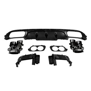 Bagdiffuser med udstødningstipper E53-Design Black (til Base) Mercedes E-klasse W213 2016–2023 foto 4