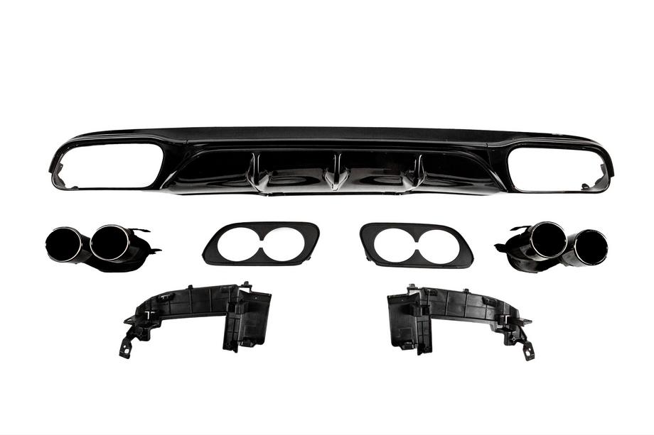 Mercedes E-klasse W213 2016–2023 Bagdiffuser med udstødningstipper E53-Design Black (til Base) Image
