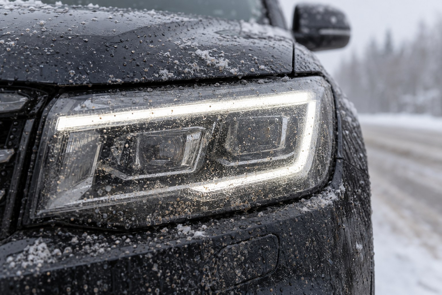 LED-forlygter og linser om vinteren: salt, sand og vejsalt – beskyt optikken