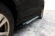 Hyundai Santa Fe 2 2006–2012 Sidetrin Allmond Grey (2 stk., aluminium) foto 3