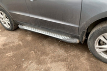 Hyundai Santa Fe 2 2006–2012 Sidetrin Allmond Grey (2 stk., aluminium) foto 4