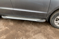 Hyundai Santa Fe 2 2006–2012 Sidetrin Allmond Grey (2 stk., aluminium) foto 5