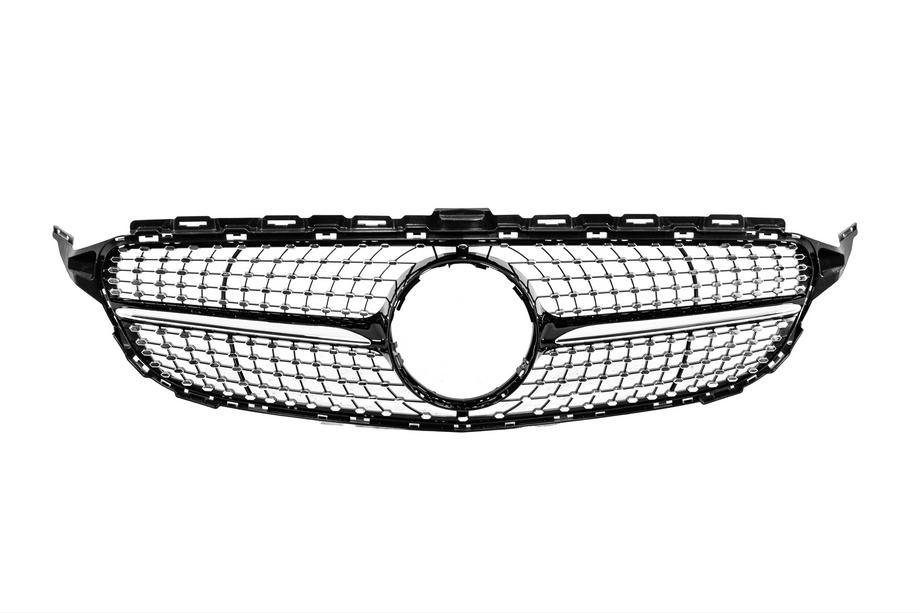 Mercedes C-klasse W205 2014–2021 Frontgrill Diamond Black (til Avantgarde/AMG-Line/C43 AMG) 2014-2018, med kamera Foto 1